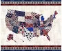 QT Fabrics - American Tapestry - USA Panel