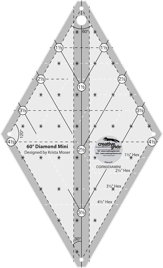 Creative Grids 60 degree diamond mini ruler