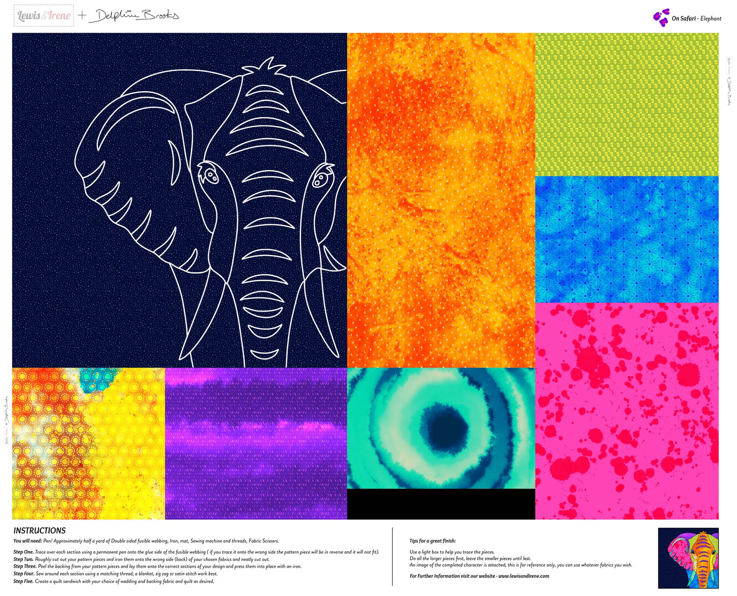 Lewis & Irene - Elephant Panel - on Safari by Delphine Brooks
