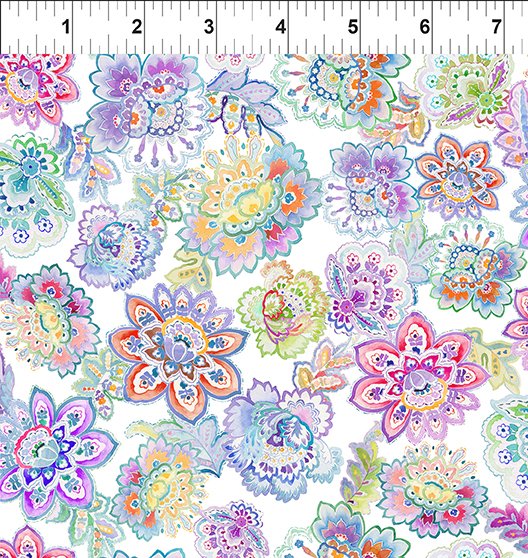 In The Beginning - Daydreams Multi florals on white