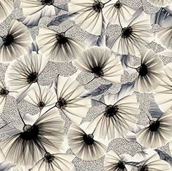 QT Fabrics - Floral Allure - Tossed Fan Floral Large - Alabaster