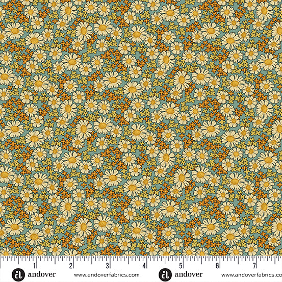 Andover Fabrics - Gathering Teal Autumn Meadow