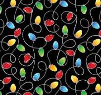 Benartex - Country Christmas - Holly Jolly Lights Black