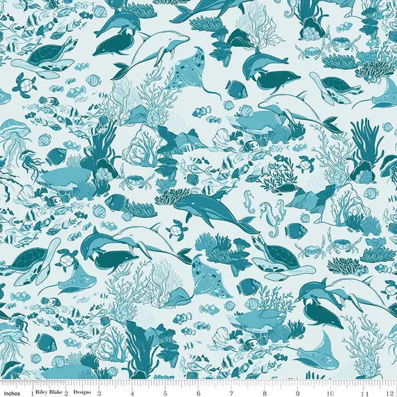 Riley Blake - Reef -Ocean Toss - Powder Blue