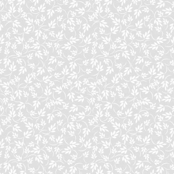 P&B Textiles -Ramblings 11 Leaves White on White