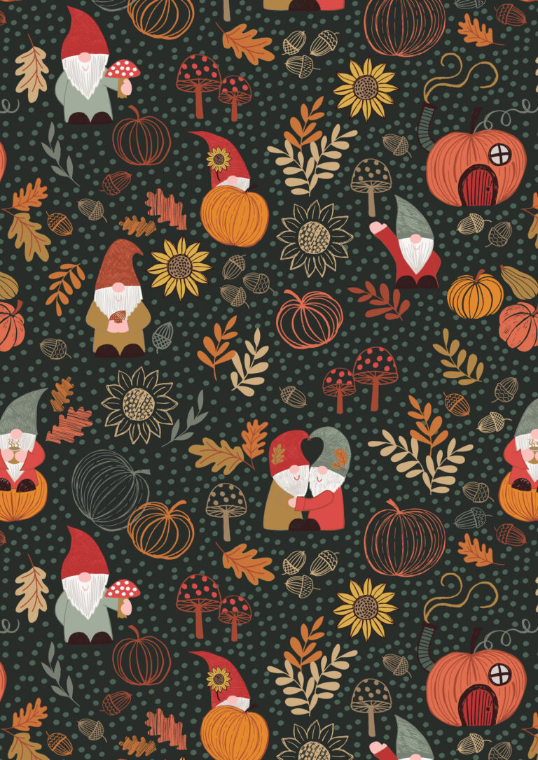 Lewis & Irene - Flannel - Snuggle Up Autumn Gnomes Forest