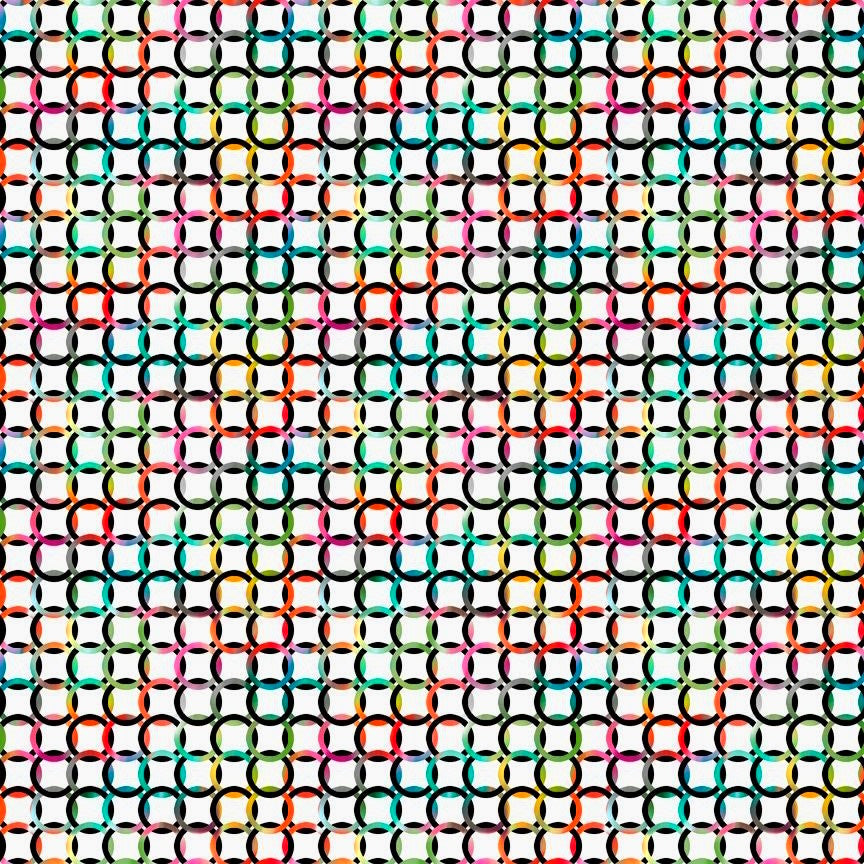 QT Fabrics - Tree Dance - Geo Circles - White
