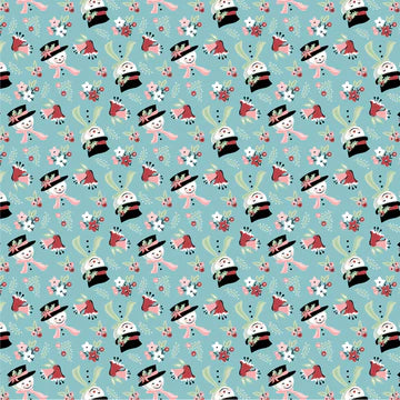 Poppie Cotton - Frost & Flurry - Snow tossed Blue