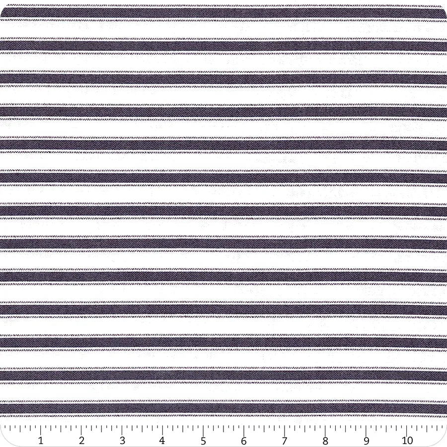 Riley Blake - Yuletide Forest Ticking Charcoal Stripes