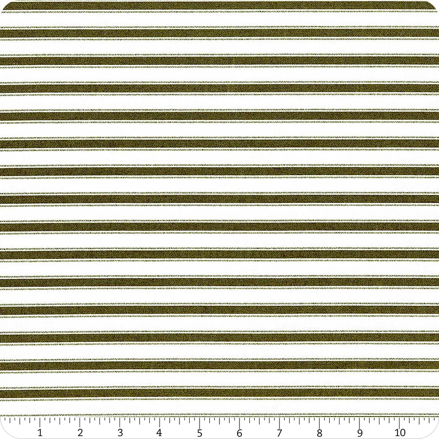 Riley Blake - Yuletide Forest Ticking Green Stripes