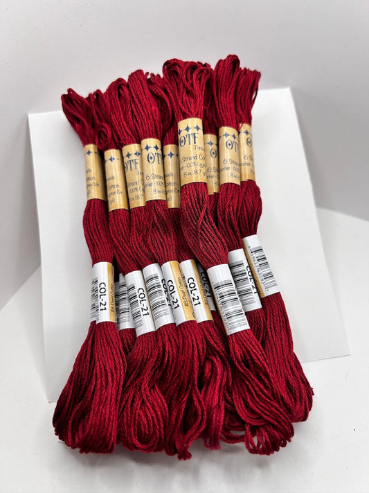 Oeko-Tex embroidery floss - Barn Red