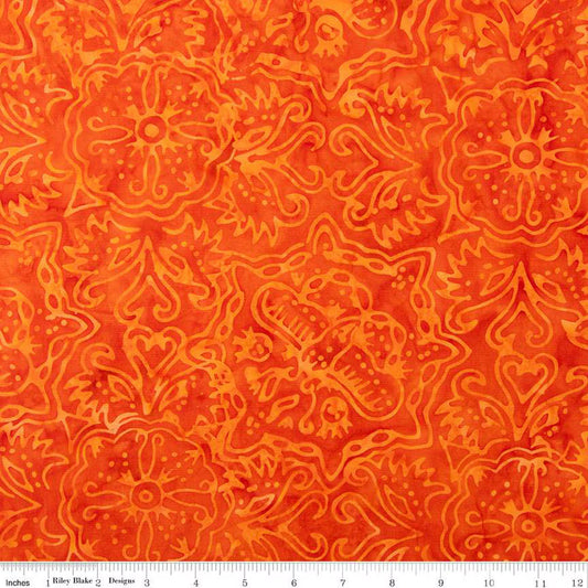 Expressions - Riley Blake - Batiks - Rainbow Bri - Papaya