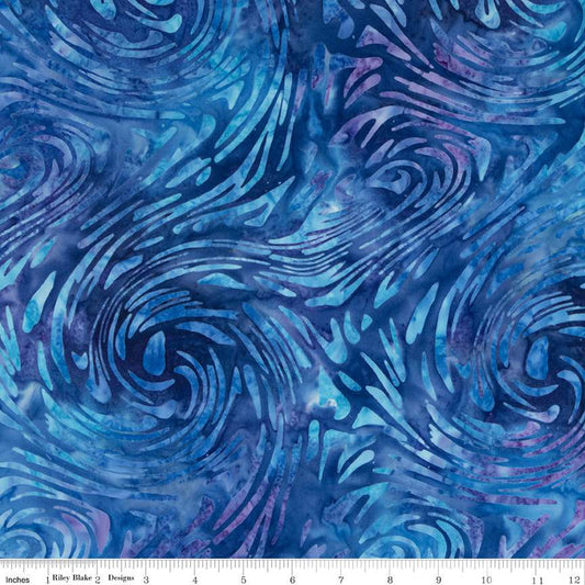 Riley Blake - Batiks - Blue Violet Multi Swirl