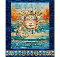 QT Fabrics - Bohemian Sunrise Navy - Panel