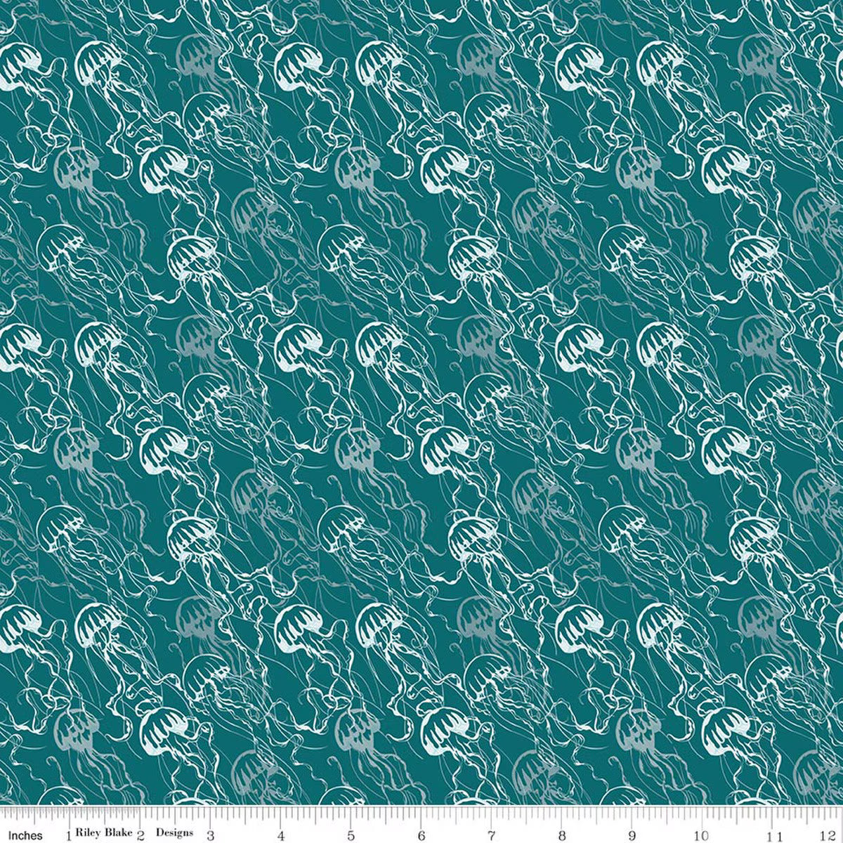 Riley Blake -  Reef - Jade Jellyfish