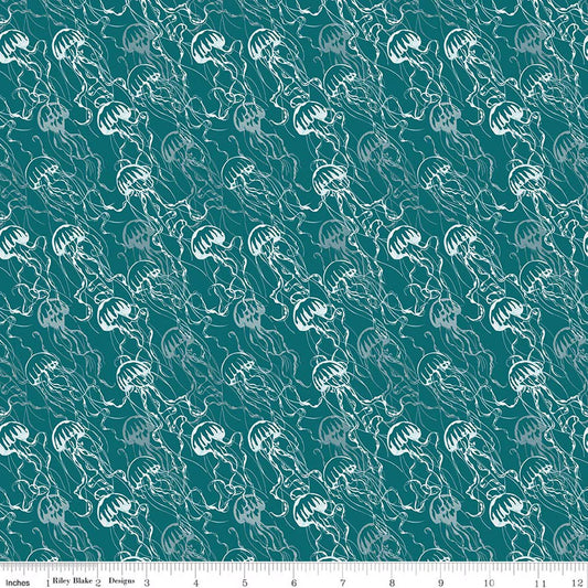 Riley Blake -  Reef - Jade Jellyfish