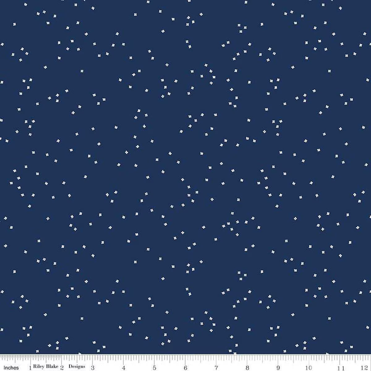 Riley Blake - Blossoms - Navy Dots