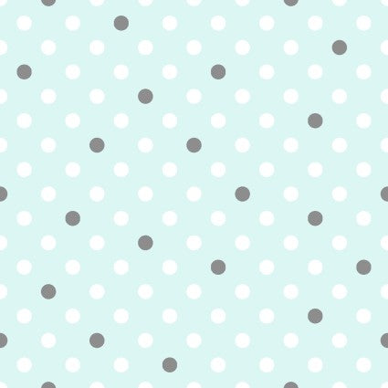 EE Schenck - Flannel - aqua background with polka dots