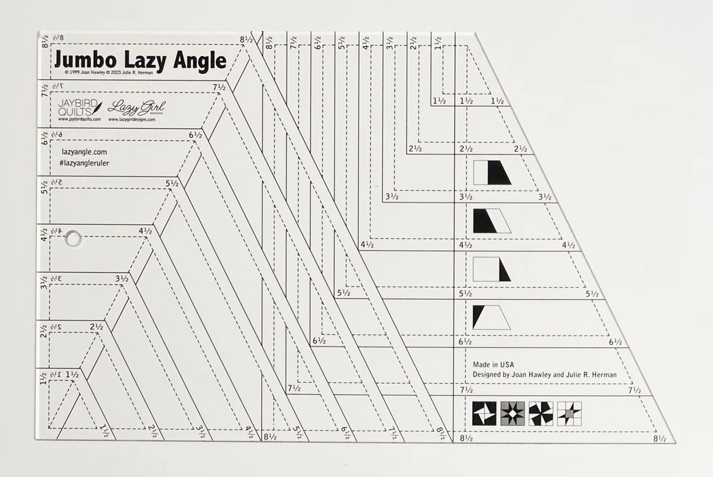 Jumbo Lazy Angle Ruler by Jaybird Quilts