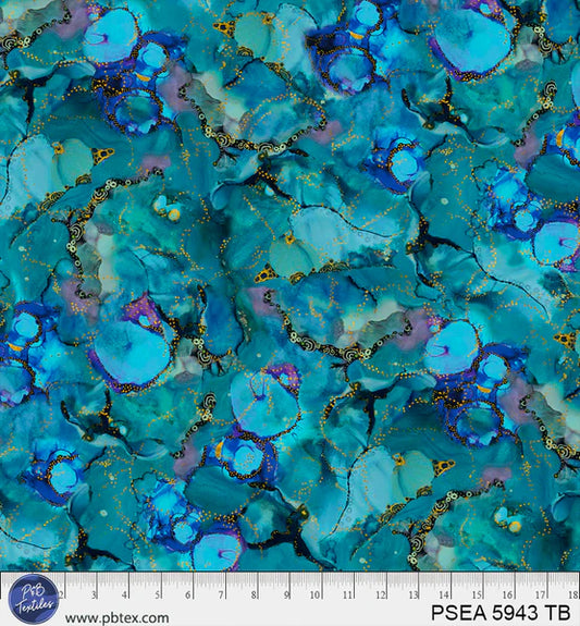 P&B Textiles - Painted Sea Tonal Allover Blue
