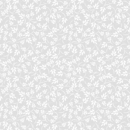 P&B Textiles -Ramblings 11 Leaves White on White