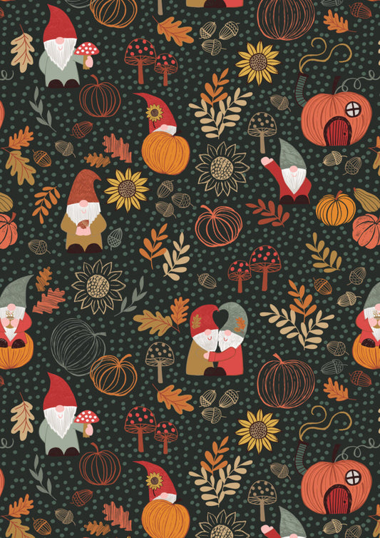 Lewis & Irene - Flannel -  Snuggle Up Autumn Gnomes Forest