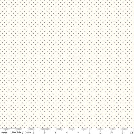 Riley Blake Designs - Le Creme Swiss Dot - Gray