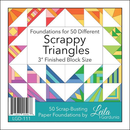 Foundation Papers for Scrappy Triangles 3" finished