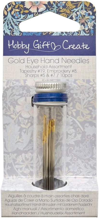 Gold Eye-Hand Needles - 10 pc. Assorted Sizes
