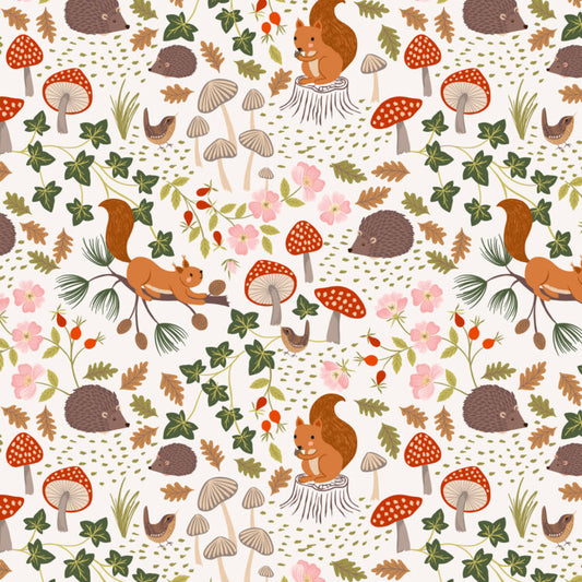 Lewis & Irene - Flannel -  Snuggle Up Autumn Pumpkins white