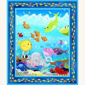 Susy Bee by Clothworks Fish Panel