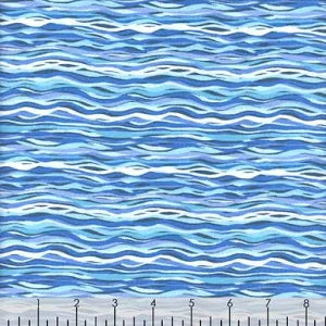 Andover - Deep Blue Sea - Waves by Makower UK
